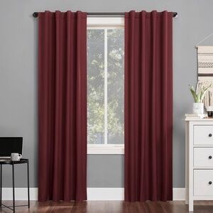Wine Red Total Blackout Back Tab Curtain